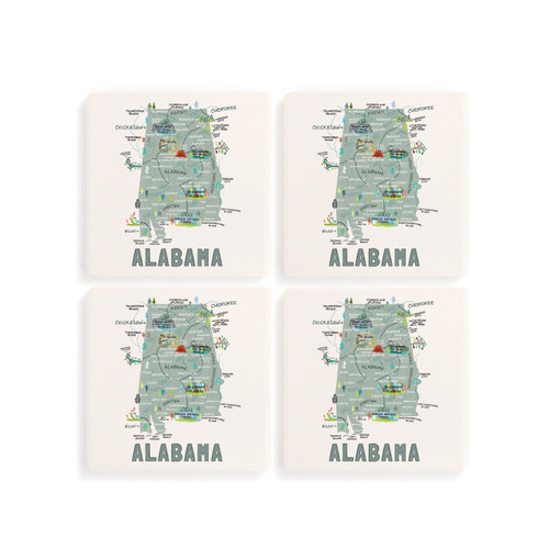 Alabama State Coasters - Set of 4 slide 