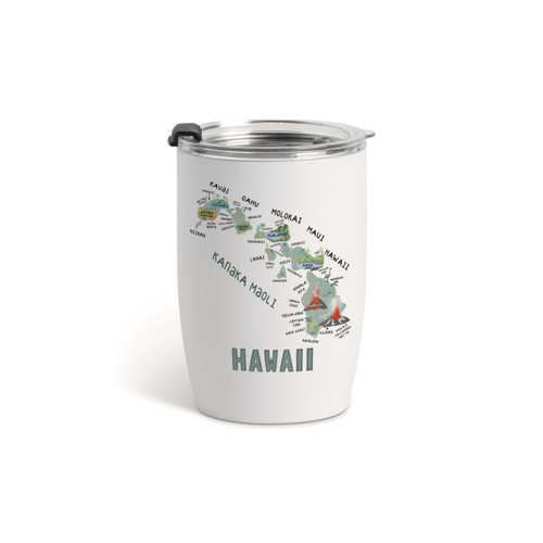Hawaii State Wine Tumbler - White 12oz slide 