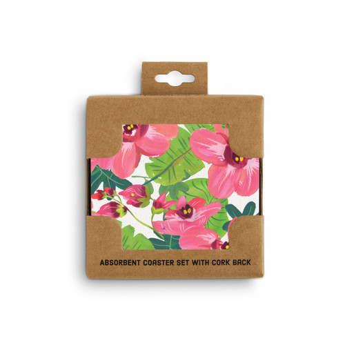 Tropical Floral Coasters - Set of 4 slide 