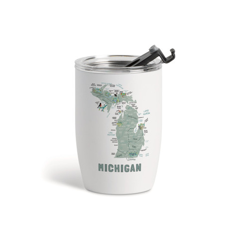 Michigan State Wine Tumbler - White 12oz slide 