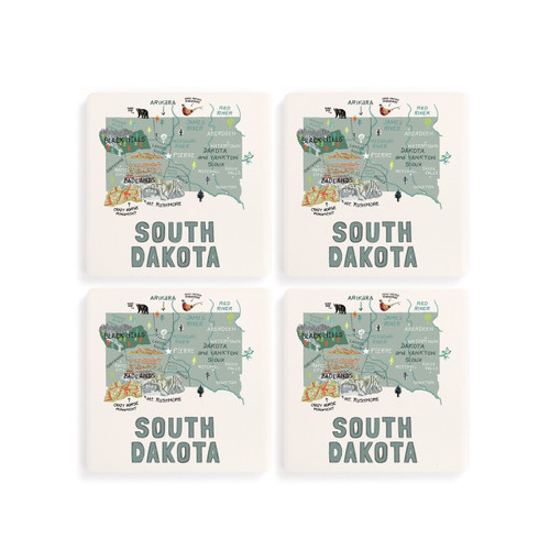 South Dakota State Coasters - Set of 4 slide 