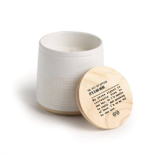 5 O'clock Here Beer Ceramic Candle-8oz slide 
