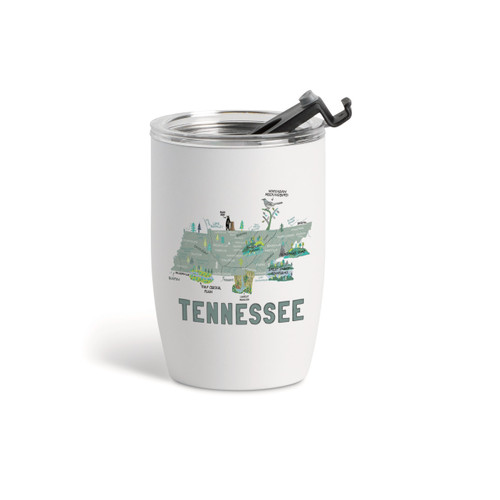Tennessee State Wine Tumbler - White12oz slide 