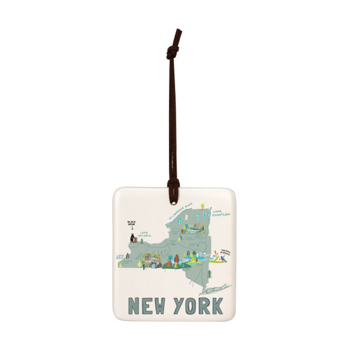 New York State Magnetic Ornament - Bone slide 