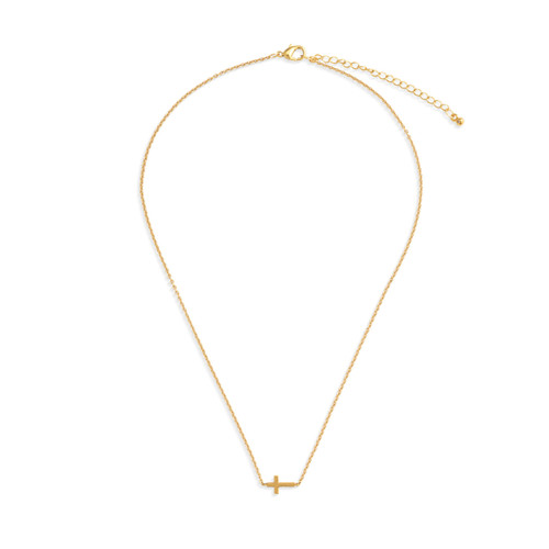 Dainty Gold Cross Charm Necklace slide 