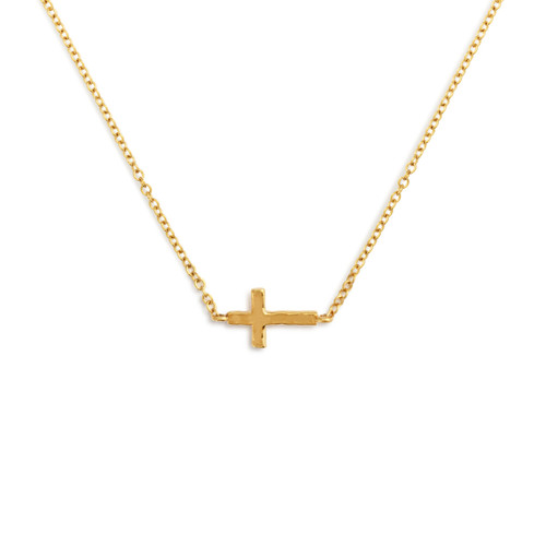 Dainty Gold Cross Charm Necklace slide 