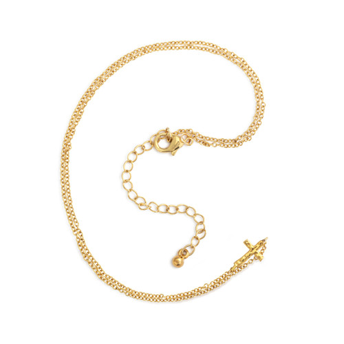 Dainty Gold Cross Charm Necklace slide 