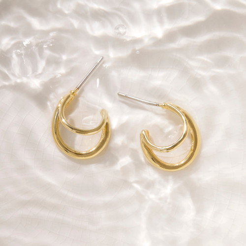 Gold Split Hoop Earring slide 