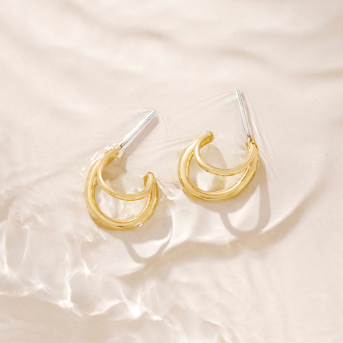 Gold Split Hoop Earring slide 