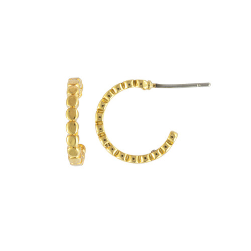 Gold Beaded Hoop Earring slide 
