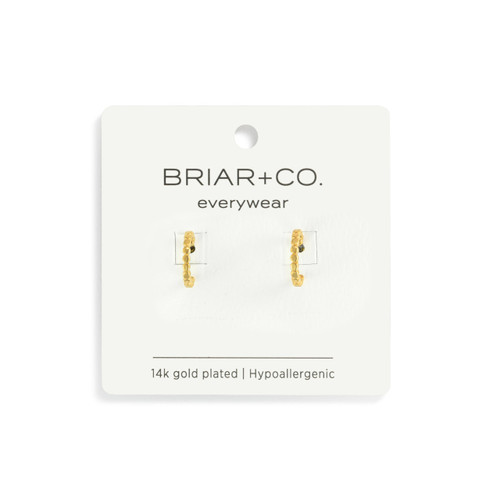 Gold Beaded Hoop Earring slide 