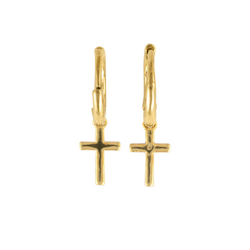 Dainty Gold Cross Huggie slide 