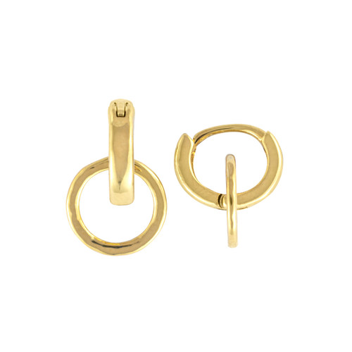 Gold Interlocking Rings Huggie slide 