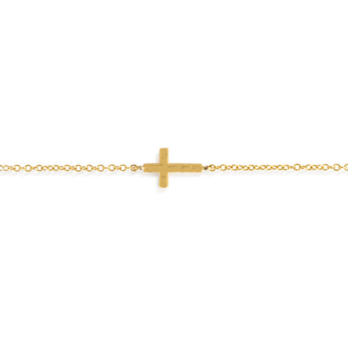 Dainty Gold Cross Charm Bracelet slide 
