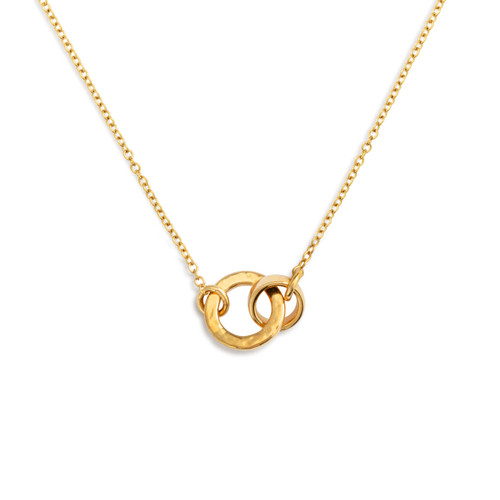 Gold Interlocking Rings Necklace slide 