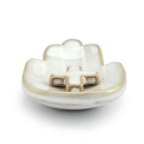 Hand in Hand Cross Trinket Dish - 2x4in slide 