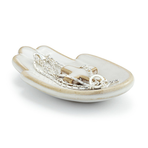 Hand in Hand Cross Trinket Dish - 2x4in slide 