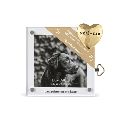 Paw Prints Acrylic Magnetic Musical Frame - 4in slide 