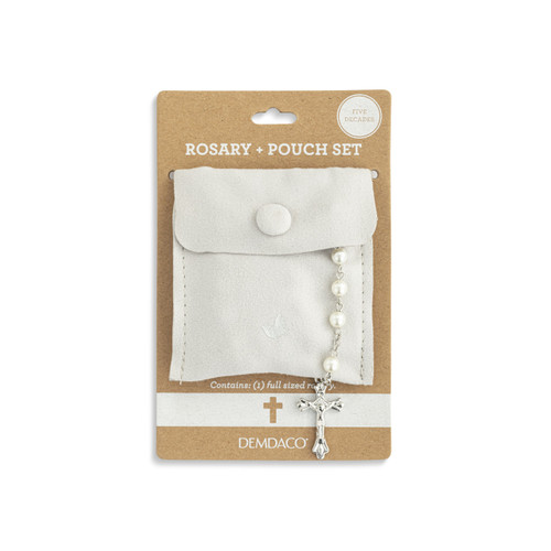 Pearl Rosary + Pouch - 18in slide 