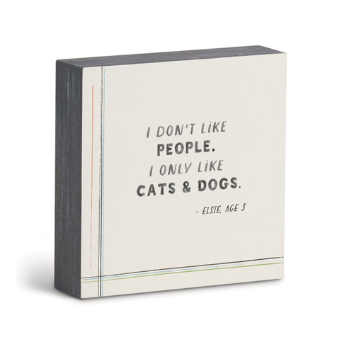 I Only Like Cats & Dogs Wall Art - 6"sq slide 
