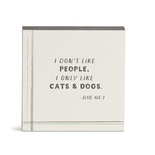 I Only Like Cats & Dogs Wall Art - 6"sq slide 