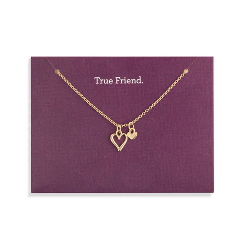 True Friend Floral Card & Gold Necklace - 16in slide 