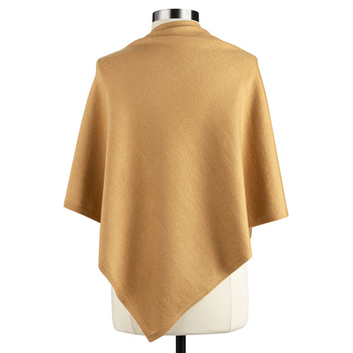 Side Button Mustard Wrap Poncho - 25x54in slide 