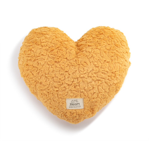 Snuggle Heart Mustard Weighted Pillow-14x12in slide 