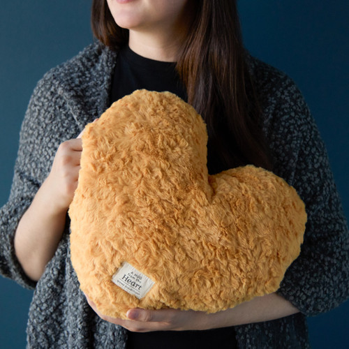 Snuggle Heart Mustard Weighted Pillow-14x12in slide 