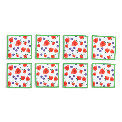 Berries Absorbent Cocktail Napkins Set of 8 slide 