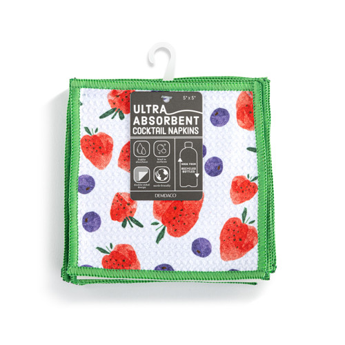 Berries Absorbent Cocktail Napkins Set of 8 slide 