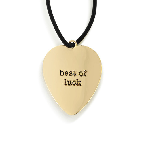 Best of Luck Heart Vase Tag - 5in slide 