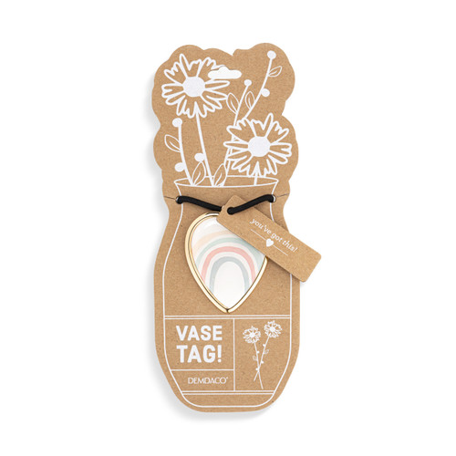 Best of Luck Heart Vase Tag - 5in slide 