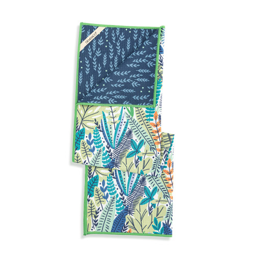 Tropical Blue Botanical Absorbent Reversible Towel slide 