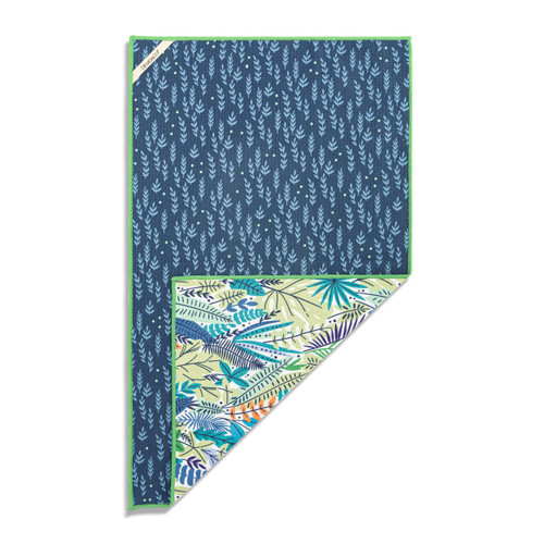 Tropical Blue Botanical Absorbent Reversible Towel slide 