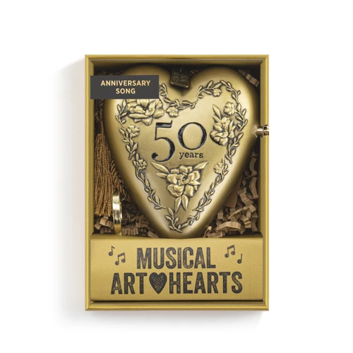50th Anniversary Gold Musical Art Heart slide 