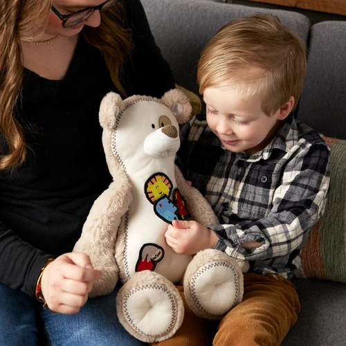 Just Add Heart Plush Bear with Kind Badge slide 