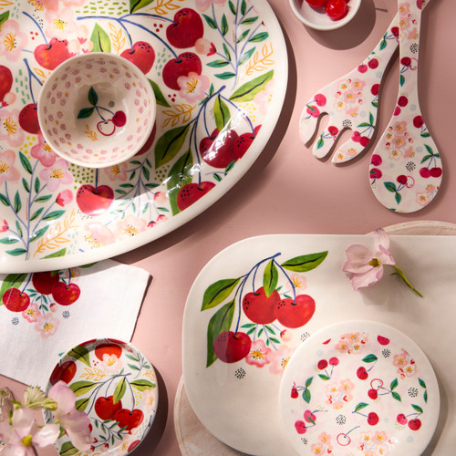 Cherry Bamboo Large Melamine Oval Platter slide 