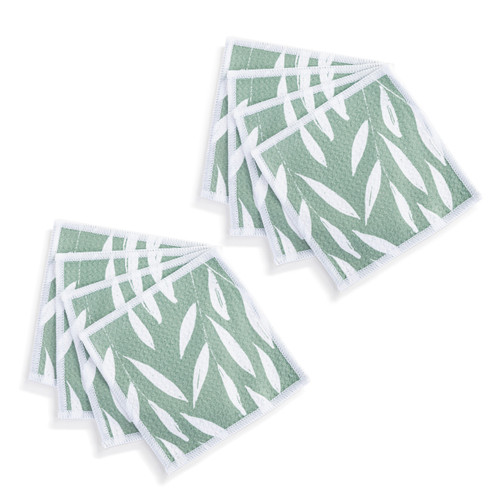 Sage Leaves Absorbent Cocktail Napkins Set of 8 slide 