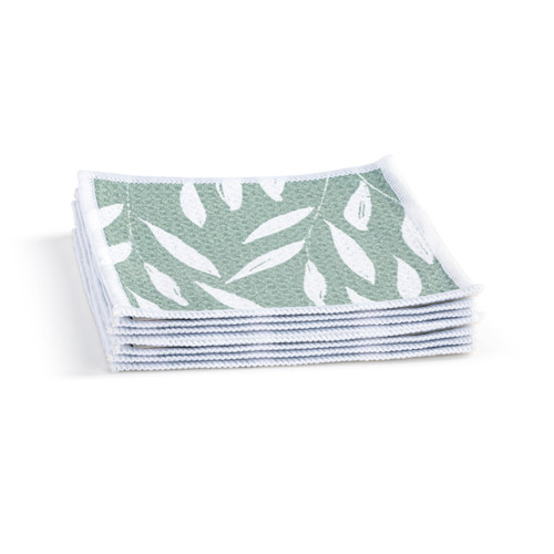 Sage Leaves Absorbent Cocktail Napkins Set of 8 slide 