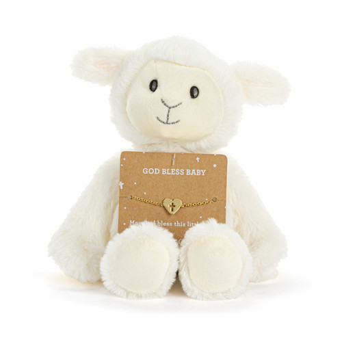 God Bless Baby Lamb + Bracelet - 8in slide 