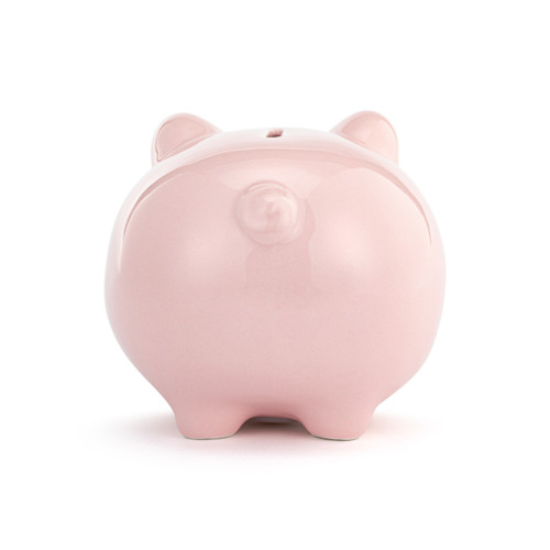 Pink Ceramic Classic Piggy Bank - 7x5.5x6in slide 