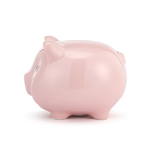 Pink Ceramic Classic Piggy Bank - 7x5.5x6in slide 