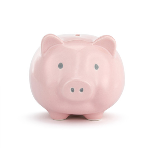 Pink Ceramic Classic Piggy Bank - 7x5.5x6in slide 
