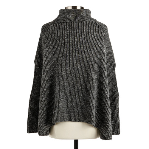 Black Turtleneck Pullover Cape - 120x28in slide 