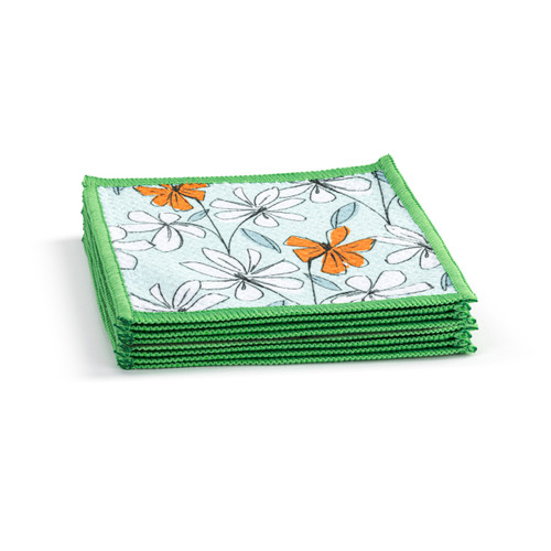 Windowpane Floral Absorbent Cocktail Napkins Set of 8 slide 