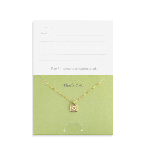 Thank You Floral Card & Gold Necklace - 16in slide 