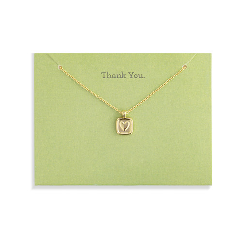 Thank You Floral Card & Gold Necklace - 16in slide 