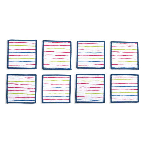 Fuchsia Floral Absorbent Cocktail Napkins Set of 8 slide 