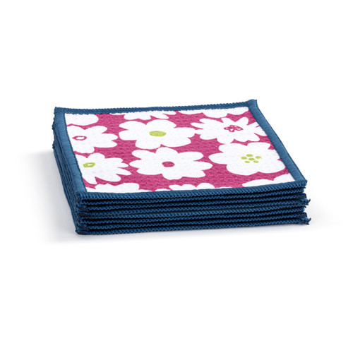 Fuchsia Floral Absorbent Cocktail Napkins Set of 8 slide 